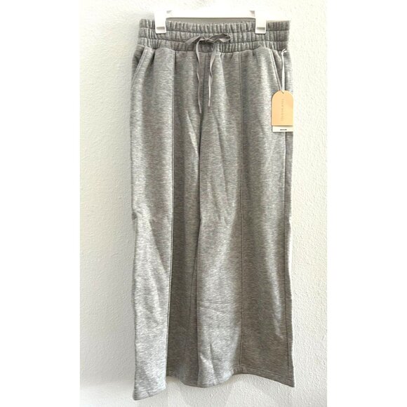 NWT Blogilates Women's Travel Trouser High-Rise Wide Leg Sweatpants Grey Small - Picture 2 of 9